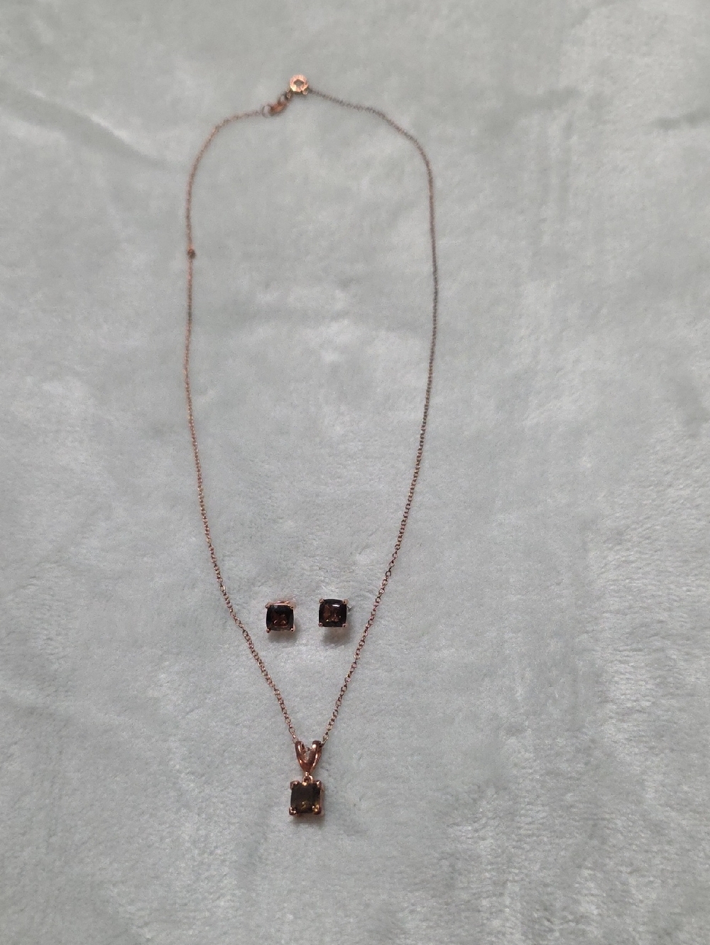Le Vian Chocolate Square Pendant Necklace and Stud Earrings Set